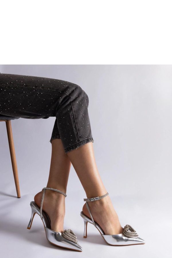 Grey High Heel Pumps..Fabric and Heel Height
