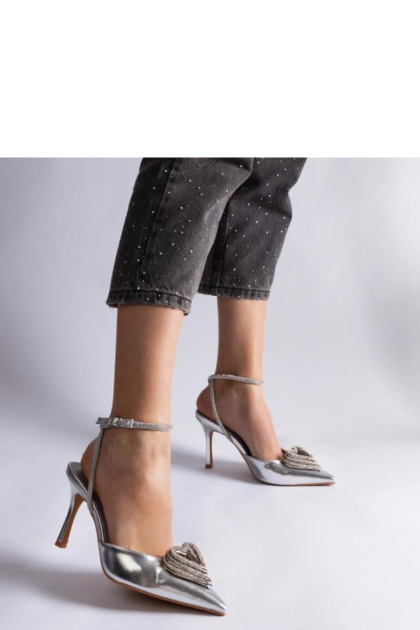 Grey High Heel Pumps..Fabric and Heel Height