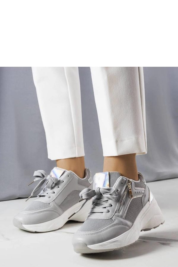 Grey Wedge Sneakers....Heel Height