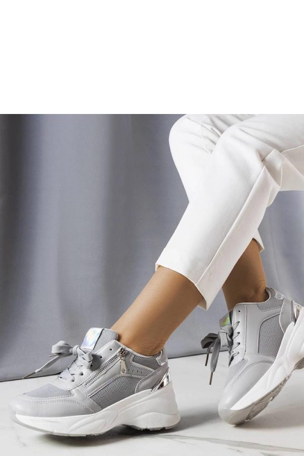 Grey Wedge Sneakers....Heel Height