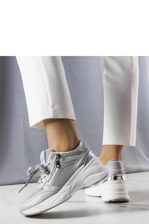Grey Wedge Sneakers....Heel Height