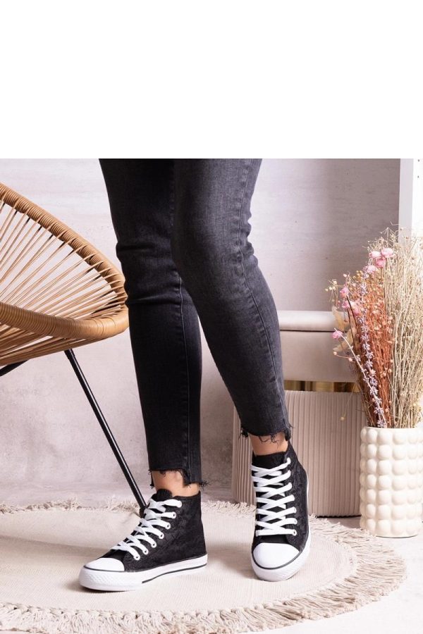 Black Sneakers..Fabric and Heel Height