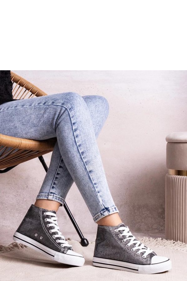Black Sneakers in Women`s Athletic Shoes, Trainers, Sneakers with Fabric and Heel Height