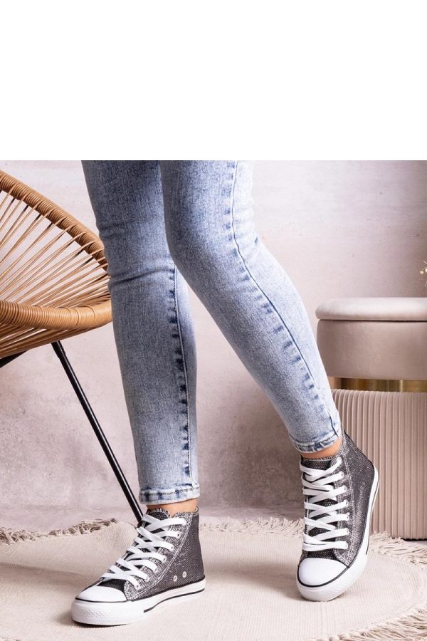 Black Sneakers in Women`s Athletic Shoes, Trainers, Sneakers with Fabric and Heel Height