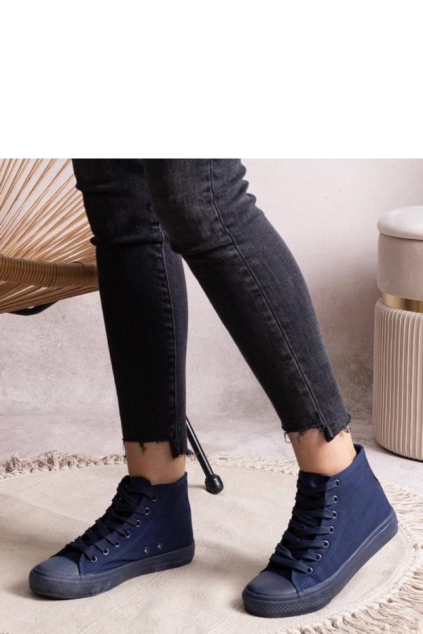Blue Sneakers in Women`s Athletic Shoes, Trainers, Sneakers with Fabric and Heel Height