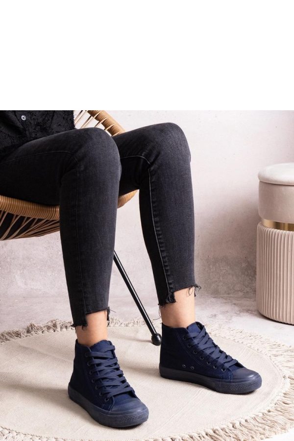 Blue Sneakers in Women`s Athletic Shoes, Trainers, Sneakers with Fabric and Heel Height