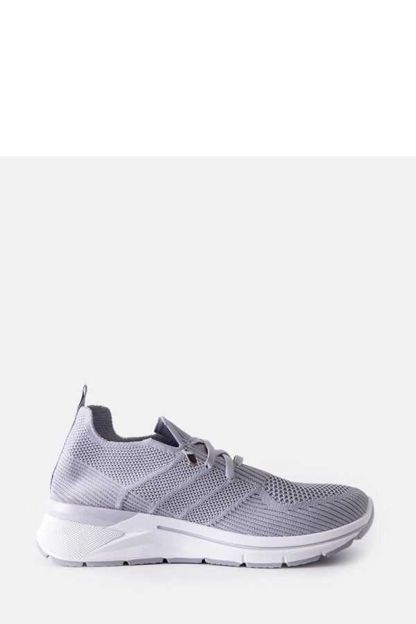 Grey Sport Shoes in Women`s Athletic Shoes, Trainers, Sneakers with Fabric and Heel Height