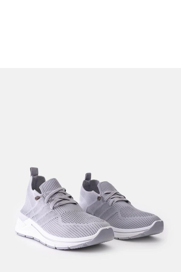 Grey Sport Shoes in Women`s Athletic Shoes, Trainers, Sneakers with Fabric and Heel Height