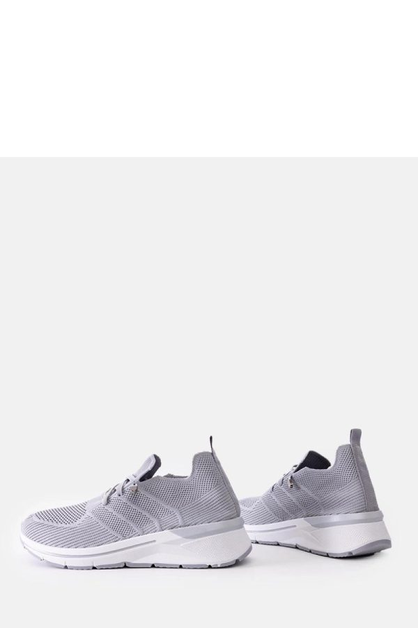 Grey Sport Shoes in Women`s Athletic Shoes, Trainers, Sneakers with Fabric and Heel Height