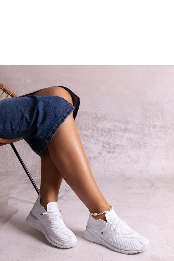 White Sport Shoes..Fabric and Heel Height