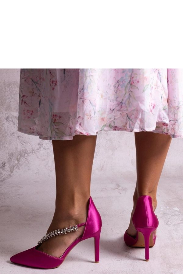 Pink High Heel Pumps..Fabric and Heel Height