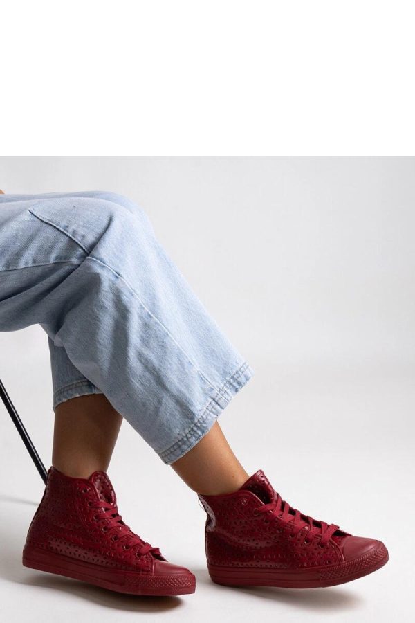 Red Sneakers in Women`s Athletic Shoes, Trainers, Sneakers with Fabric and Heel Height