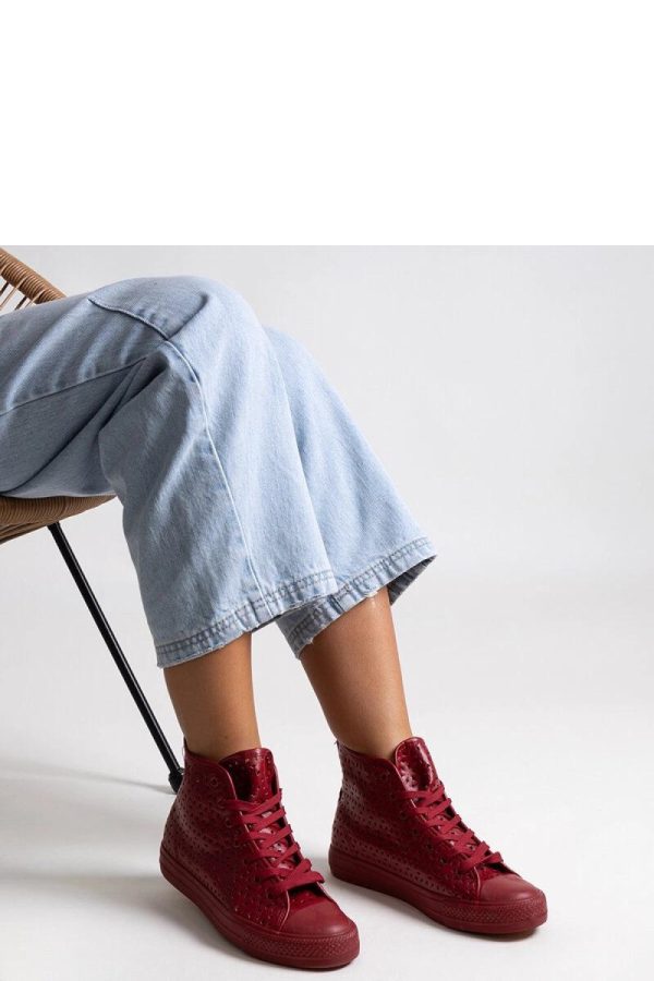 Red Sneakers in Women`s Athletic Shoes, Trainers, Sneakers with Fabric and Heel Height