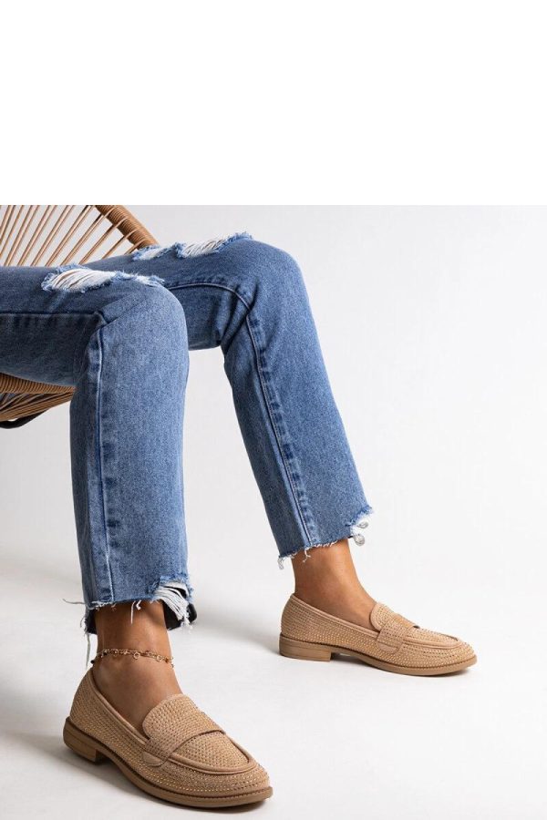 Brown Mocassin.Fabric and Heel Height