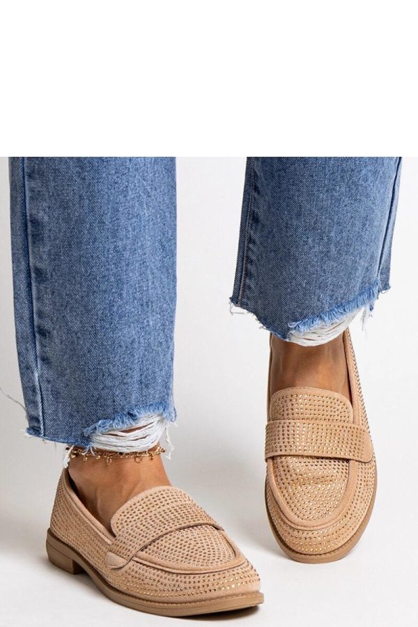 Brown Mocassin.Fabric and Heel Height