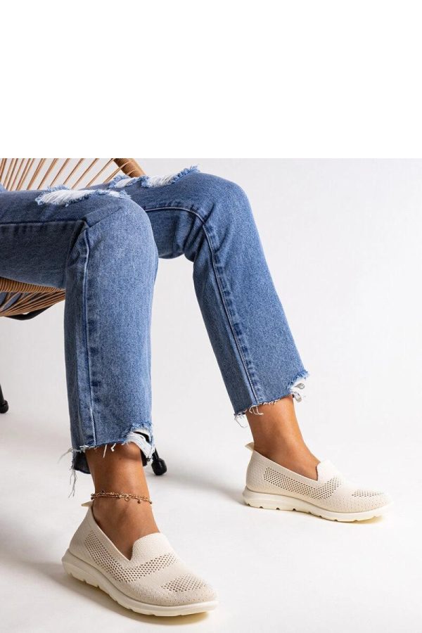 Beige Sneakers in Women`s Athletic Shoes, Trainers, Sneakers with Fabric and Heel Height