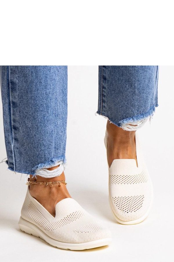 Beige Sneakers in Women`s Athletic Shoes, Trainers, Sneakers with Fabric and Heel Height