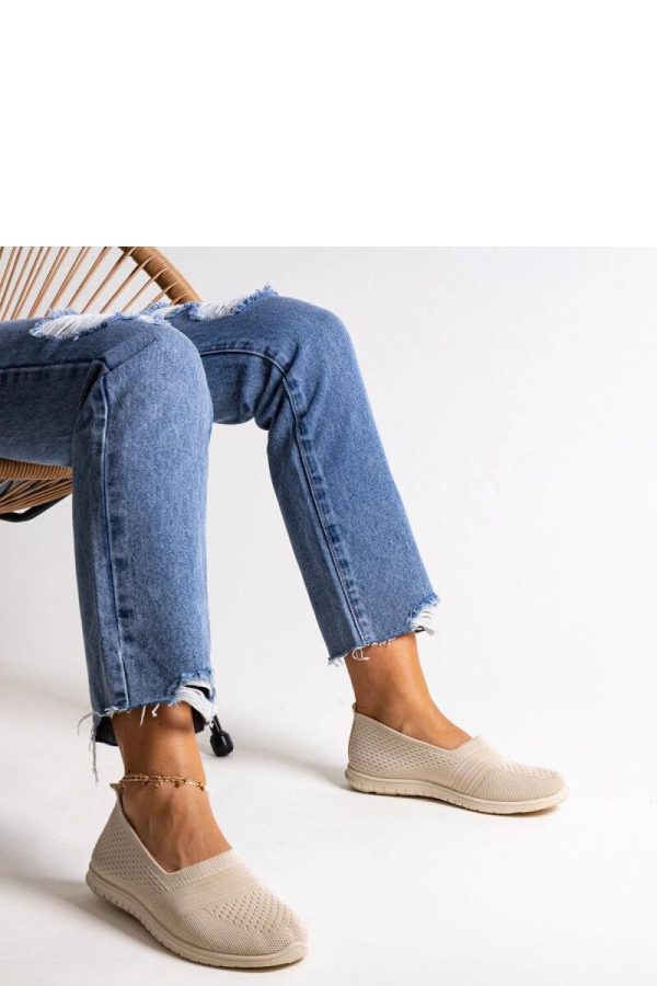 Beige Sneakers in Women`s Athletic Shoes, Trainers, Sneakers with Fabric and Heel Height