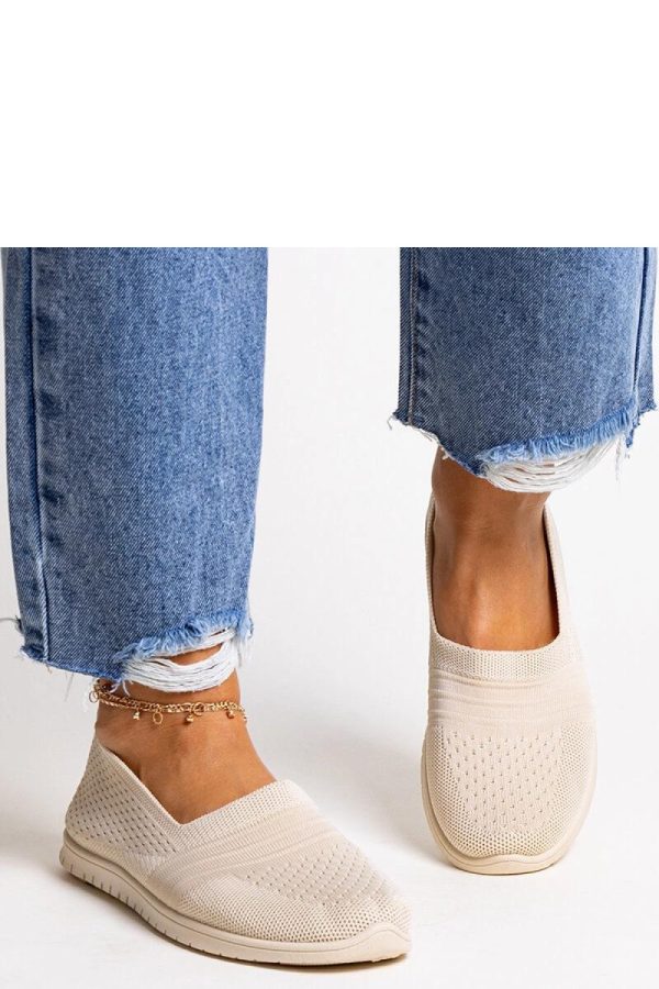 Beige Sneakers in Women`s Athletic Shoes, Trainers, Sneakers with Fabric and Heel Height