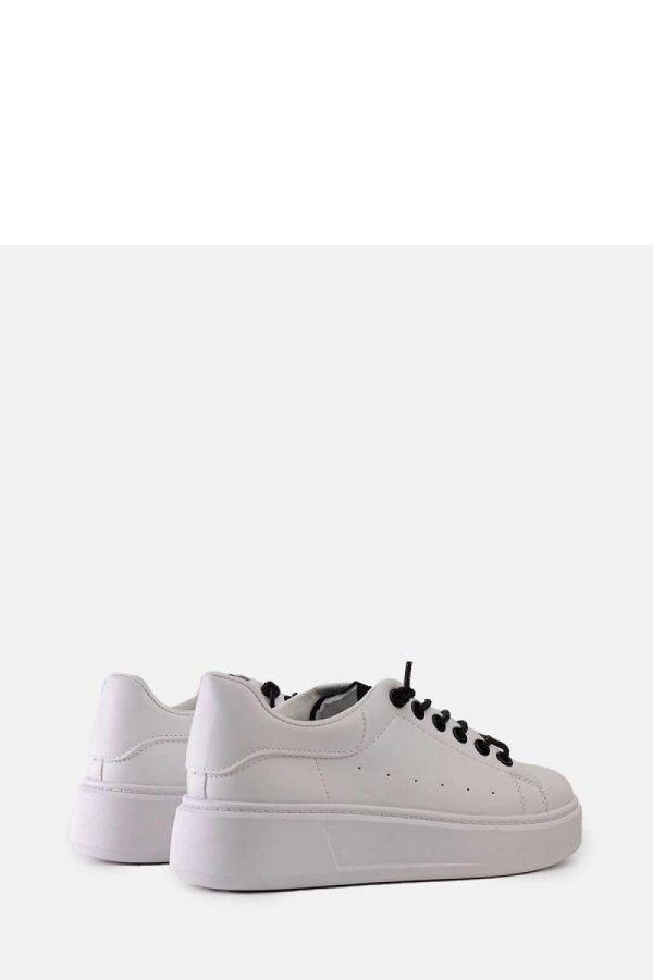 White Sport Shoes in Women`s Athletic Shoes, Trainers, Sneakers with Fabric and Heel Height