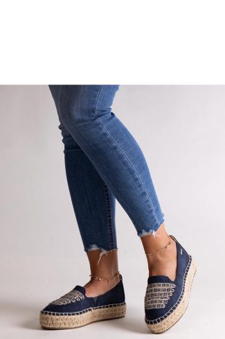 Blue Espadrille.Fabric and Heel Height