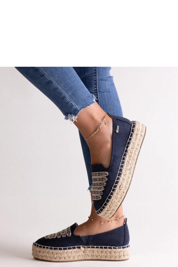 Blue Espadrille.Fabric and Heel Height