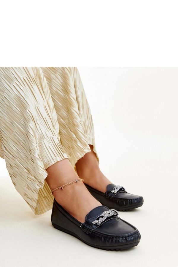 Black Mocassin in Moccasins, Loafers with Fabric and Heel Height