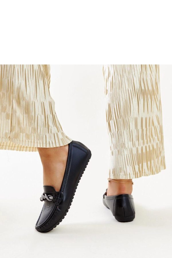 Black Mocassin in Moccasins, Loafers with Fabric and Heel Height