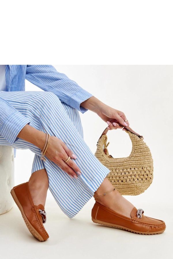 Brown Mocassin.Fabric and Heel Height