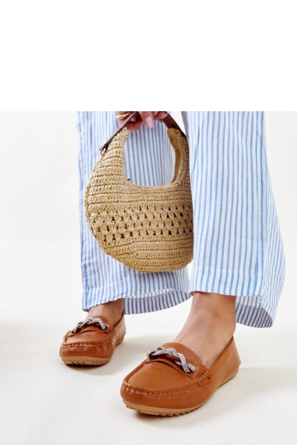 Brown Mocassin.Fabric and Heel Height