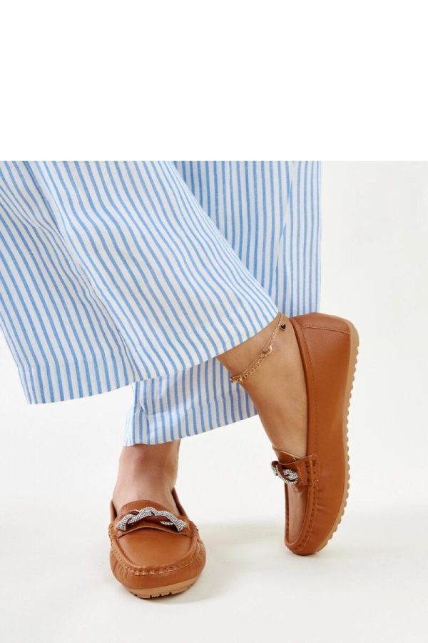 Brown Mocassin.Fabric and Heel Height
