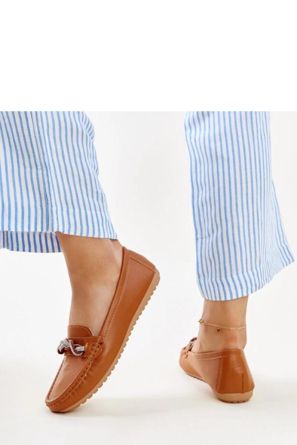 Brown Mocassin.Fabric and Heel Height
