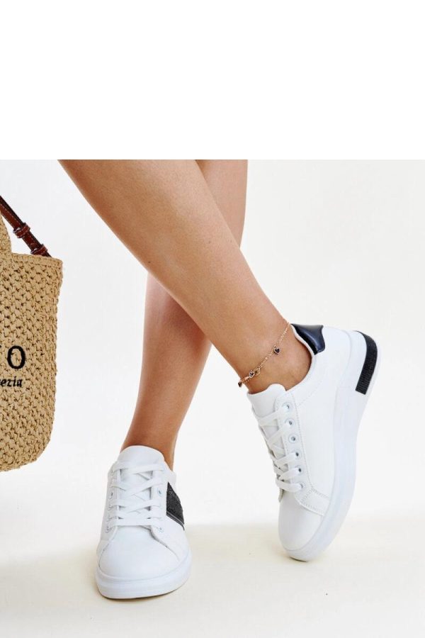 White Sport Shoes.Fabric and Heel Height