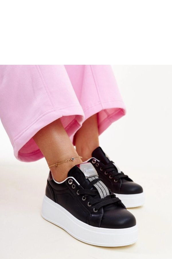 Black Sport Shoes in Women`s Athletic Shoes, Trainers, Sneakers with Fabric and Heel Height