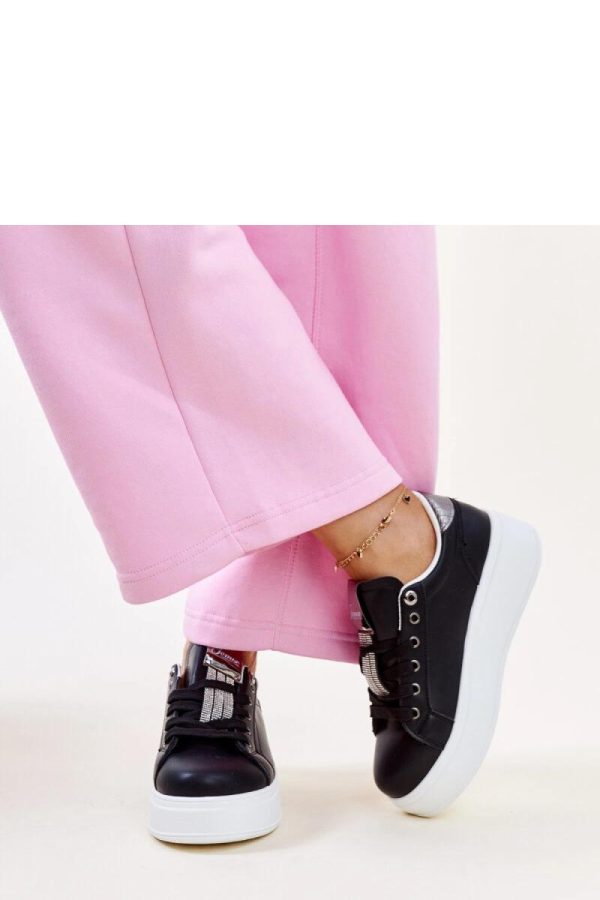 Black Sport Shoes in Women`s Athletic Shoes, Trainers, Sneakers with Fabric and Heel Height