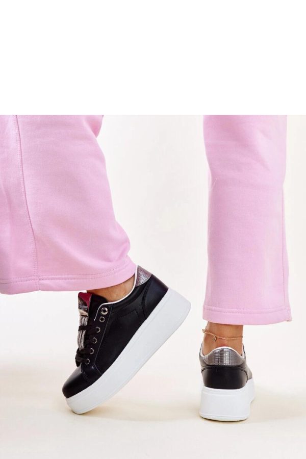 Black Sport Shoes in Women`s Athletic Shoes, Trainers, Sneakers with Fabric and Heel Height
