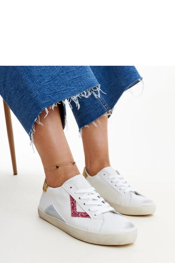 White Sneakers in Women`s Athletic Shoes, Trainers, Sneakers with Fabric and Heel Height