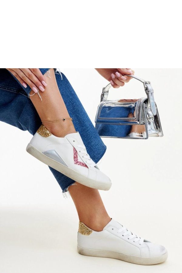 White Sneakers in Women`s Athletic Shoes, Trainers, Sneakers with Fabric and Heel Height