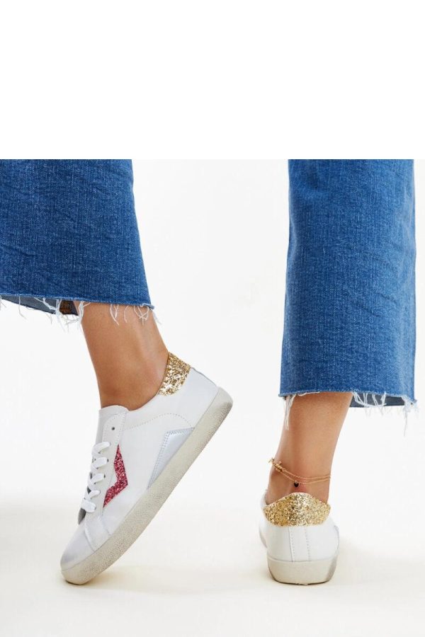 White Sneakers in Women`s Athletic Shoes, Trainers, Sneakers with Fabric and Heel Height