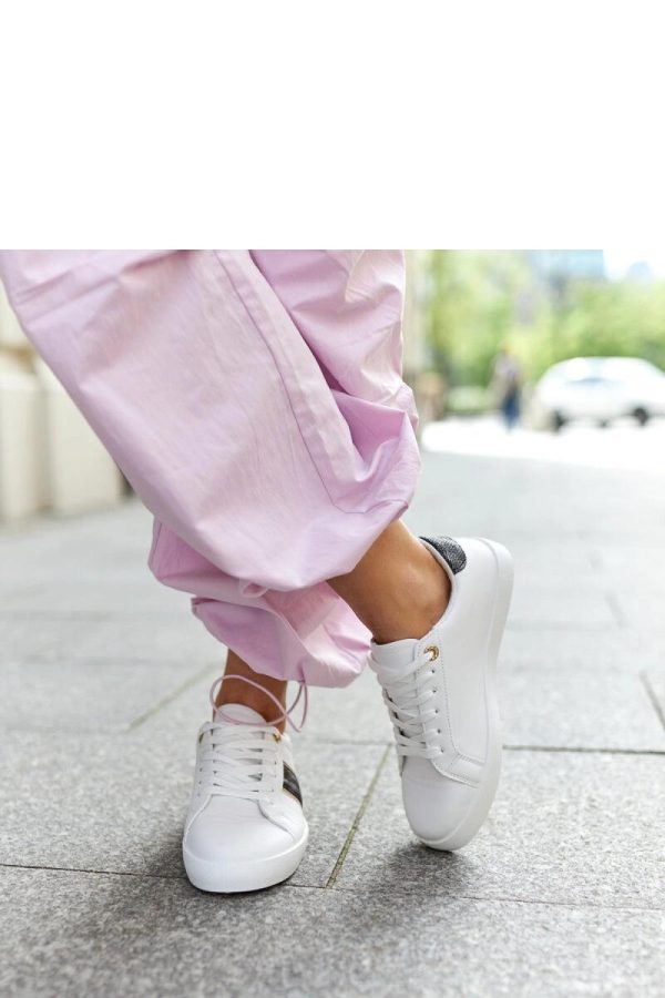 White Sport Shoes..Fabric and Heel Height