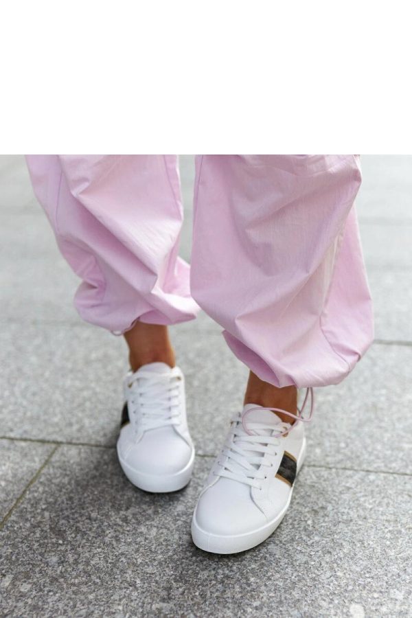 White Sport Shoes..Fabric and Heel Height