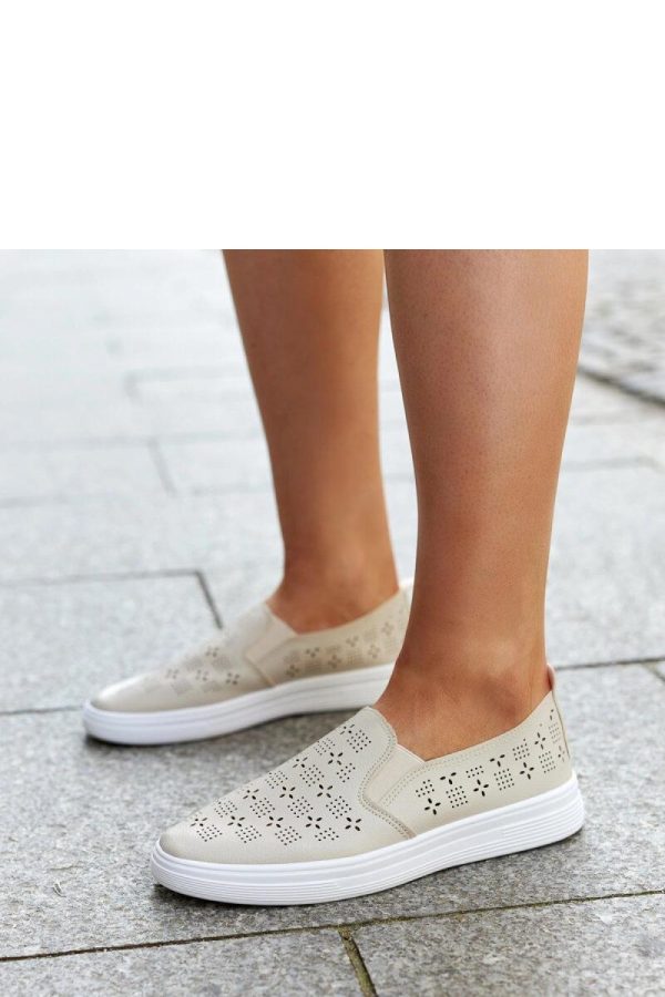 Beige Sneakers in Women`s Athletic Shoes, Trainers, Sneakers with Fabric and Heel Height