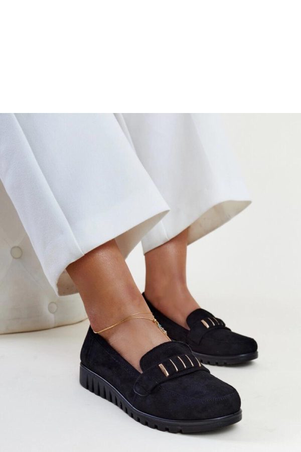 Black Mocassin in Moccasins, Loafers with Fabric and Heel Height