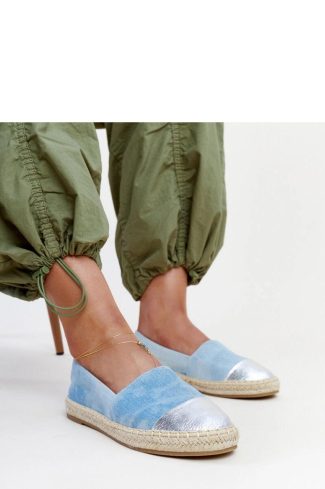 Blue Espadrille.Fabric and Heel Height