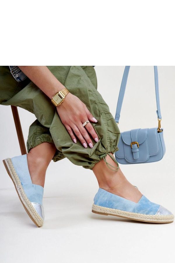 Blue Espadrille.Fabric and Heel Height