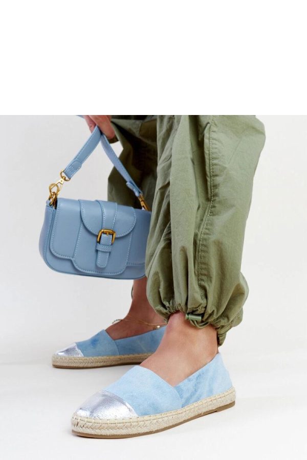 Blue Espadrille.Fabric and Heel Height