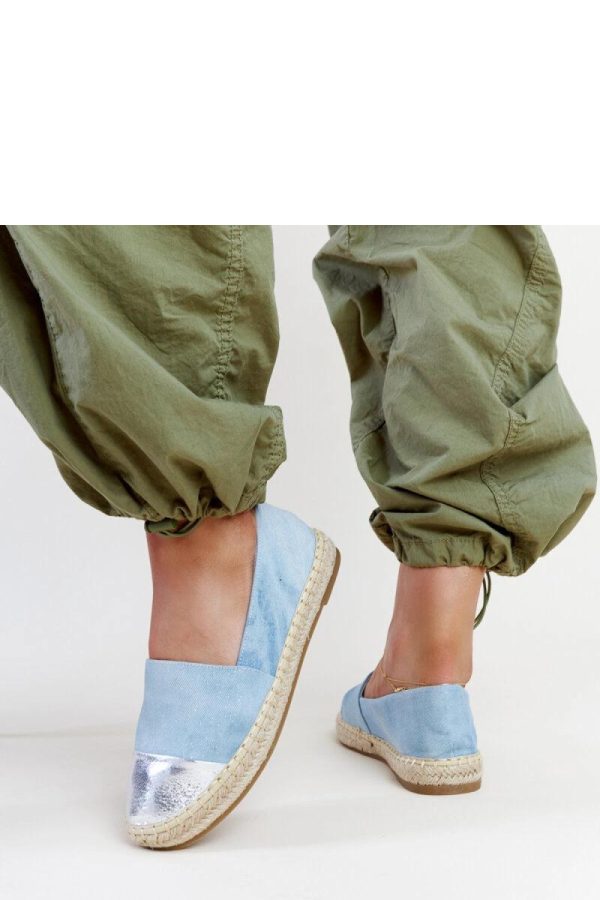 Blue Espadrille.Fabric and Heel Height