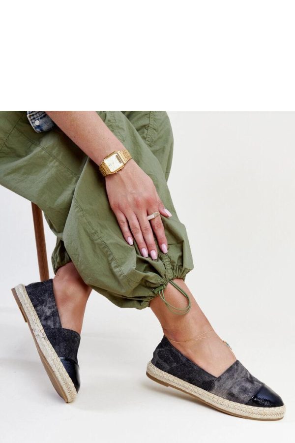 Black Espadrille.Fabric and Heel Height