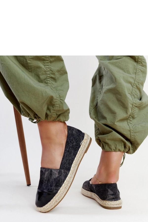 Black Espadrille.Fabric and Heel Height