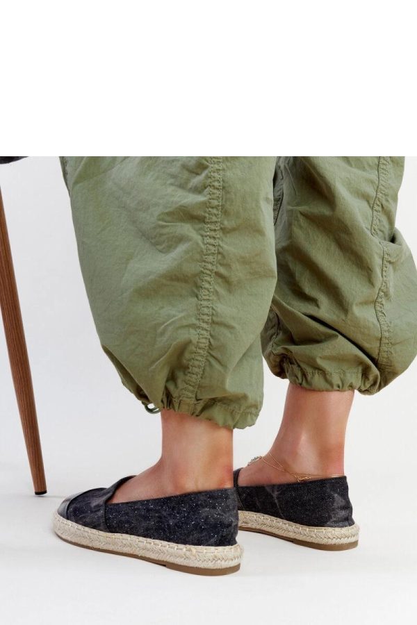 Black Espadrille.Fabric and Heel Height